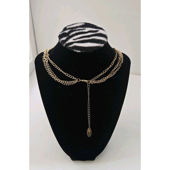 Jules B Gold-tone Multi Strand Glass Beads Statement Necklace 22 1/2" - Picture 4 of 6